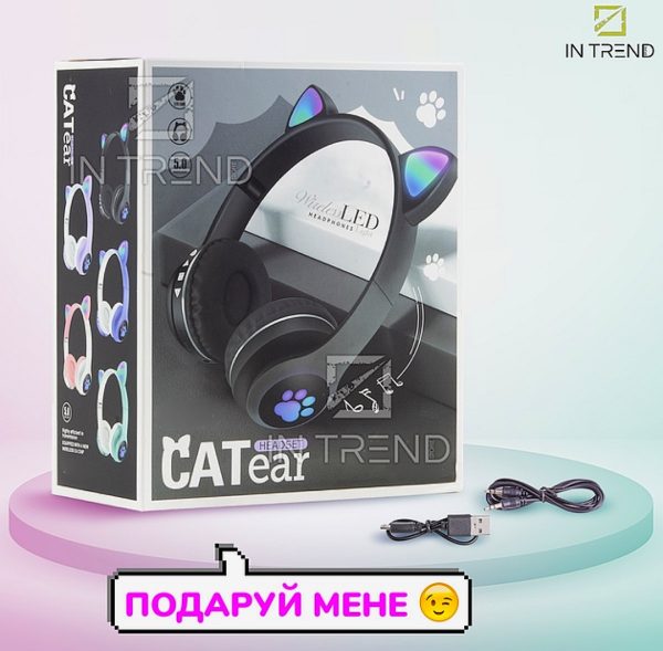 AP-TechWireless LED Bluetooth Cat Ear Headphonesl aga - Image 2