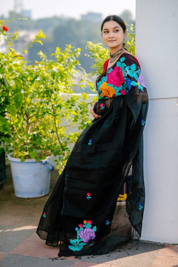 Embroidery Half Silk Sharee