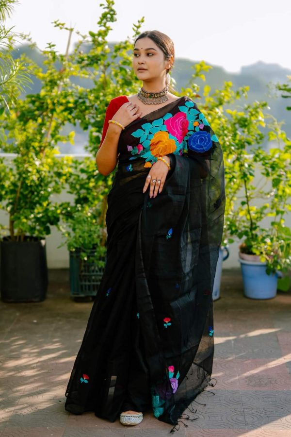 Embroidery Half Silk Sharee - Image 4