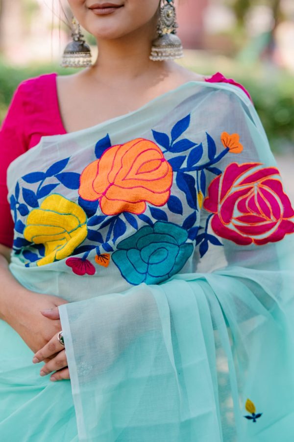 Embroidery Half Silk Sharee - Image 3