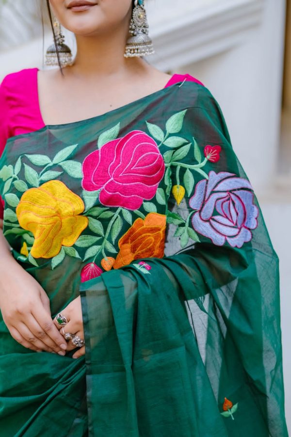 Embroidery Half Silk Sharee