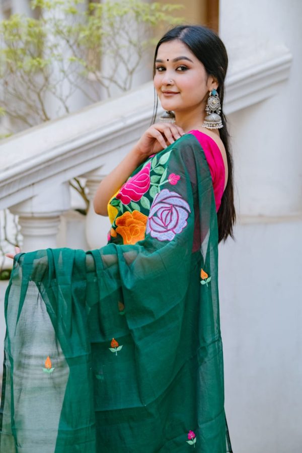 Embroidery Half Silk Sharee - Image 4