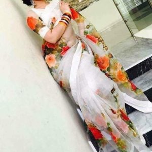 Half Silk Hand Print Sharee