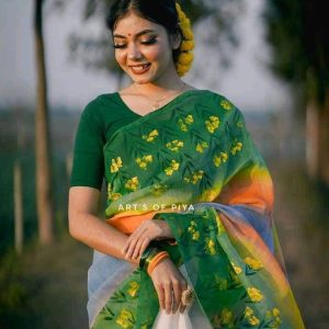 Half Silk Hand Print Sharee