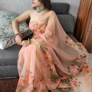 Half Silk Hand Print Sharee