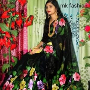 Half Silk Hand Print Sharee