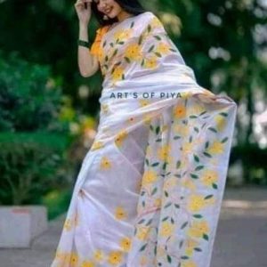Half Silk Hand Print Sharee
