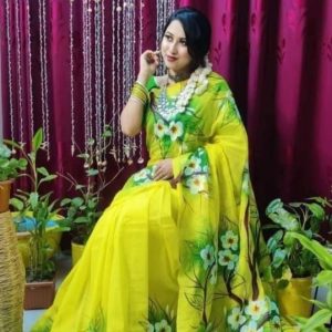 Half Silk Hand Print Sharee