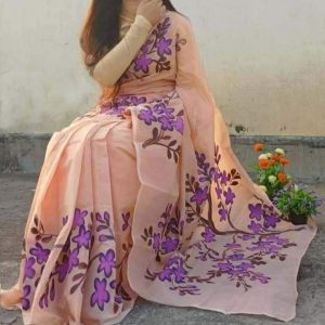 Half Silk Hand Print Sharee