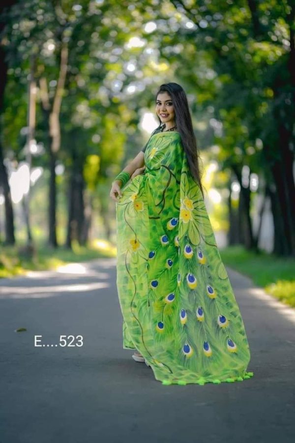 Half Silk Hand Print Sharee