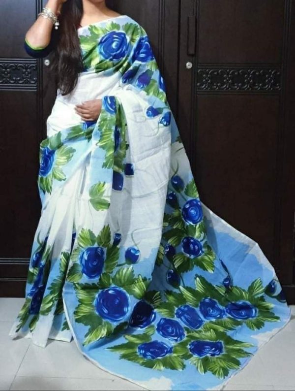 Half Silk Hand Print Sharee