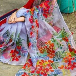 Half Silk Hand Print Sharee