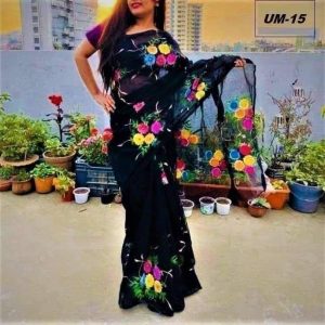 Half Silk Hand Print Sharee