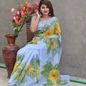 Half Silk Hand Print Sharee