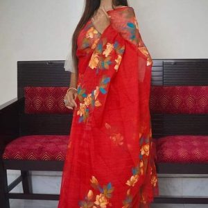 Half Silk Hand Print Sharee