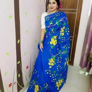 Half Silk Hand Print Sharee