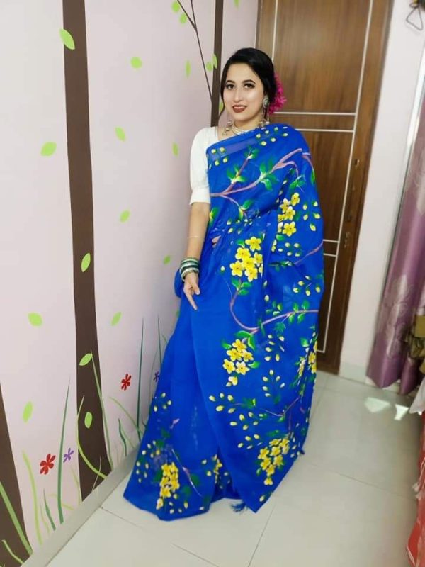 Half Silk Hand Print Sharee