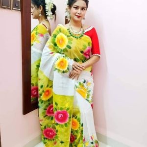Half Silk Hand Print Sharee