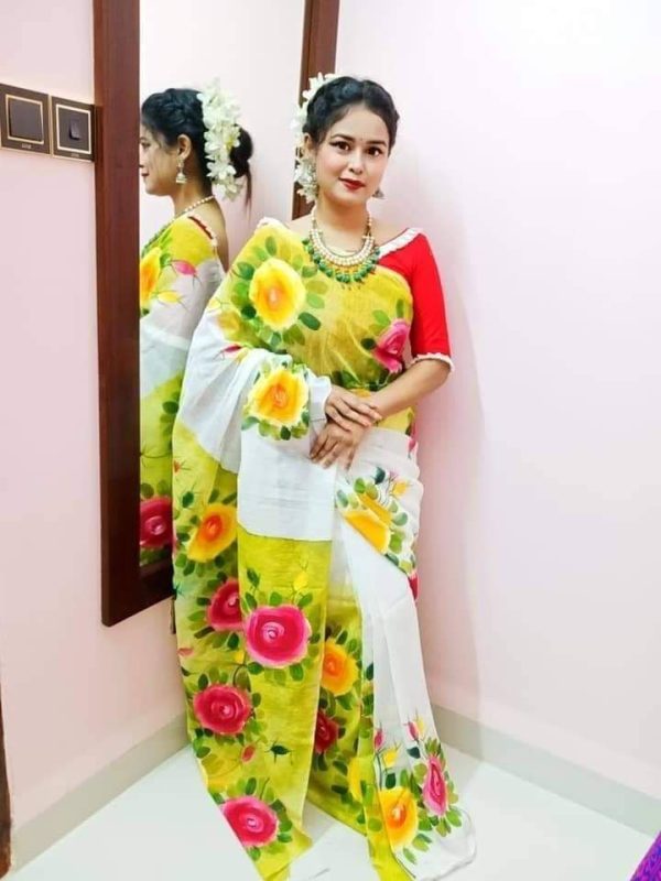 Half Silk Hand Print Sharee