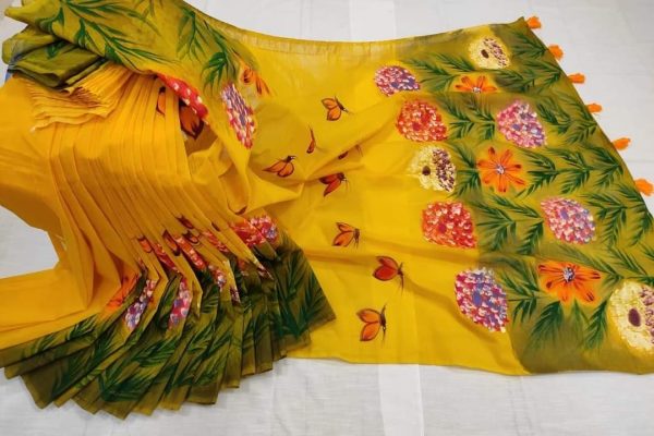 Half Silk Hand print Sharee