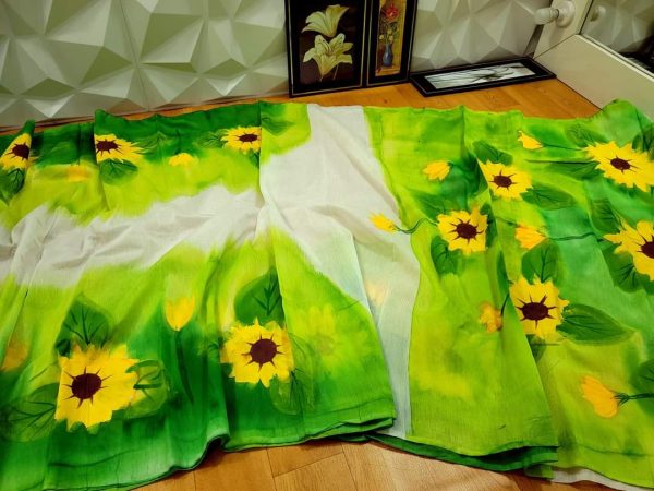Half Silk Hand print Sharee