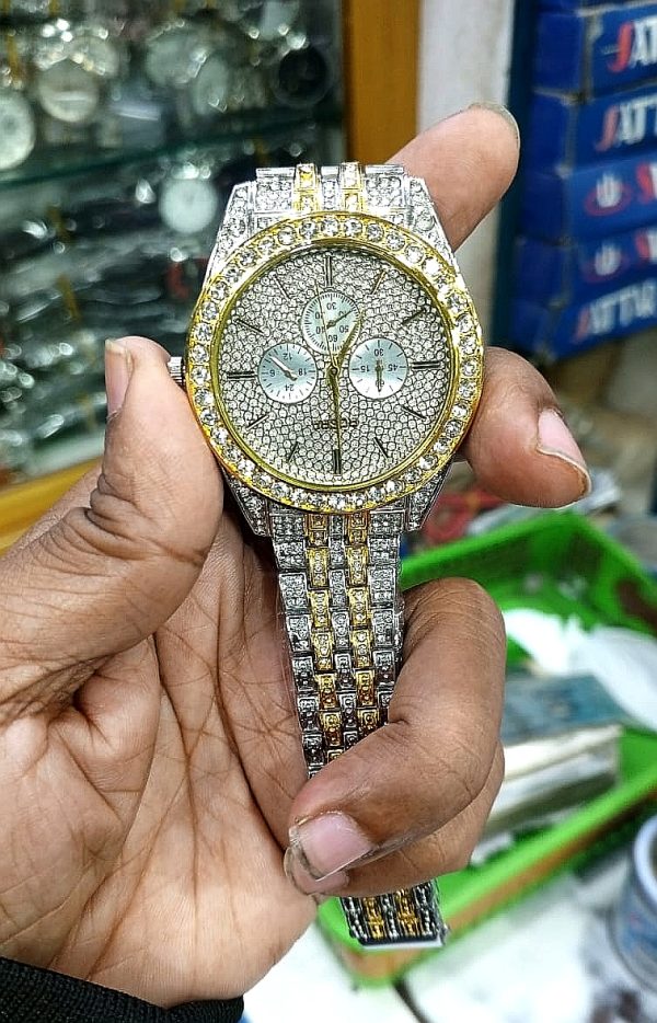 Men's Womens Round Silver White Gold Radium Dial Wrist Watch Band Luxury