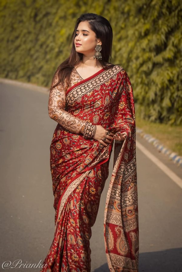 Soft Silk Saree with Blouse Piece - Image 6