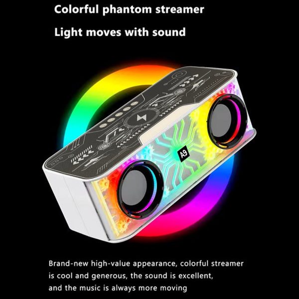Transparent Mecha LED Wireless Charger Bluetooth Speaker HM-A9 - Image 3