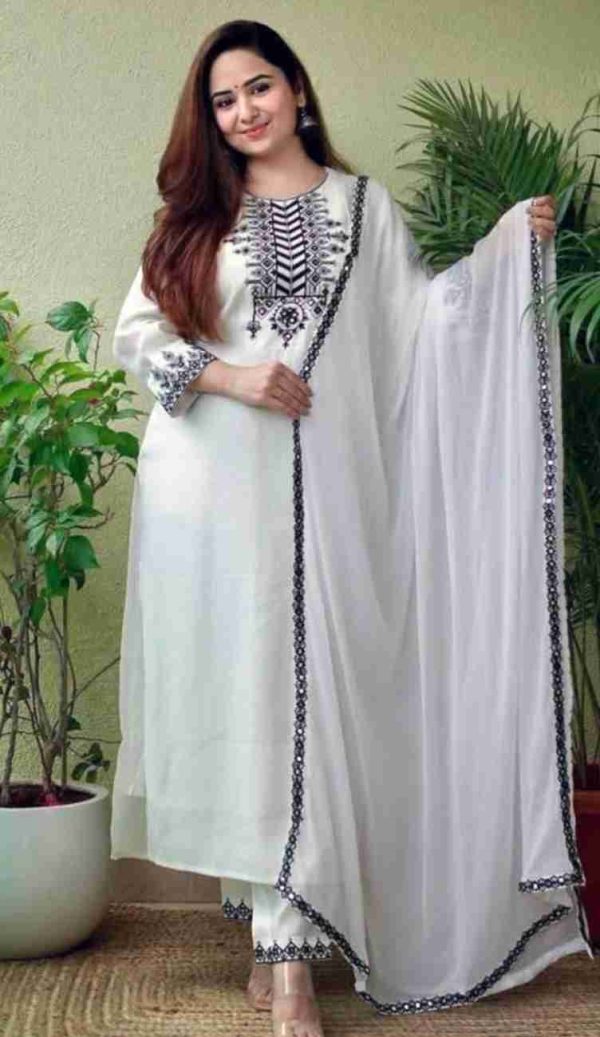 ইন্ডিয়ান এম্রডারি কাজের কটন বুটিক্স(3ps) - Image 2