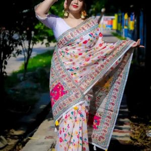 উন্নত মানের হাফ সিল্ক শাড়ি