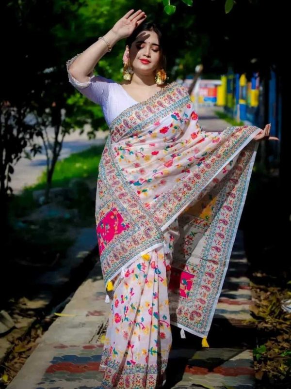 উন্নত মানের হাফ সিল্ক শাড়ি