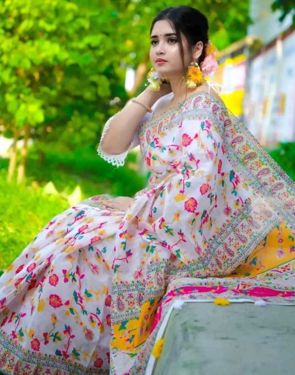 উন্নত মানের হাফ সিল্ক শাড়ি - Image 3