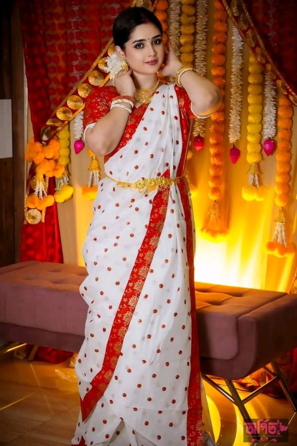 উন্নত মানের হাফ সিল্ক শাড়ি - Image 2