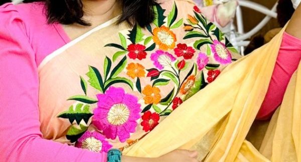 উন্নত মানের হাফ সিল্ক শাড়ি - Image 3