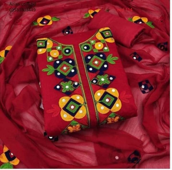 কাশ্মীরী আড়ি এম্ব্রডারী থ্রি-পিচ