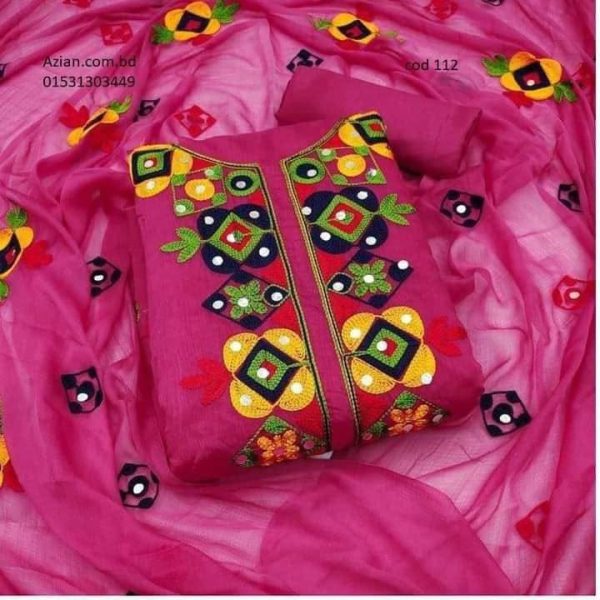 কাশ্মীরী আড়ি এম্ব্রডারী থ্রি-পিচ