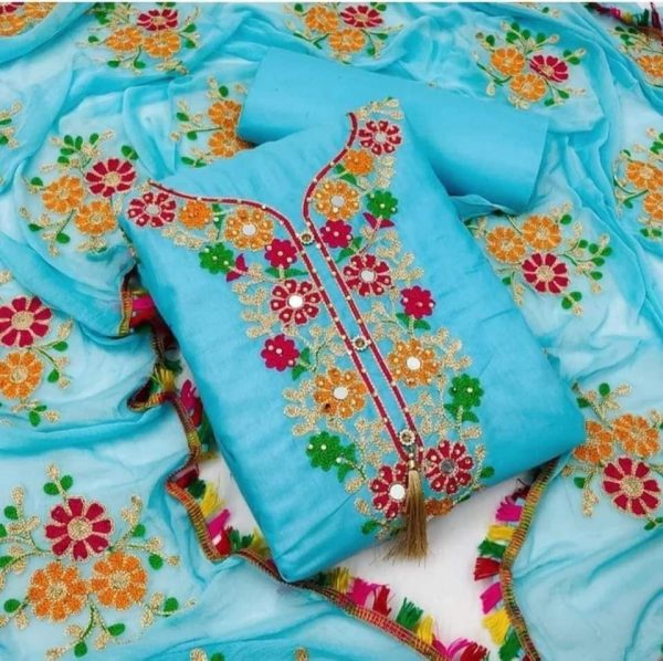 কাশ্মীরী আড়ি এম্ব্রডারী থ্রি-পিচ - Image 2