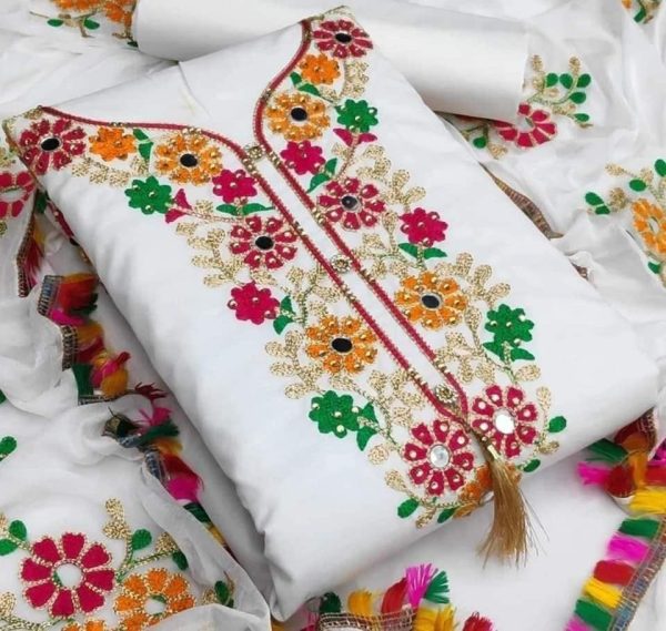 কাশ্মীরী আড়ি এম্ব্রডারী থ্রি-পিচ