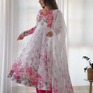 গোলাপ গ্রাউন (রেডিমেড থ্রী-পিস)