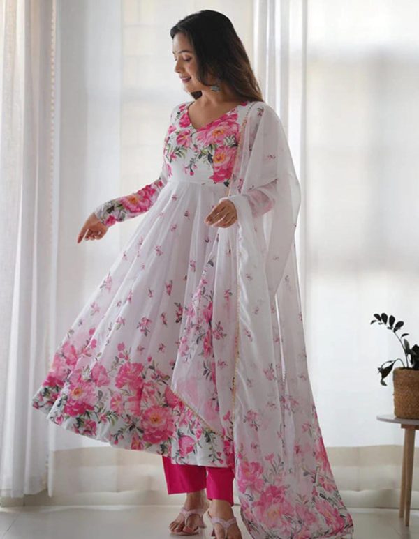 গোলাপ গ্রাউন (রেডিমেড থ্রী-পিস)