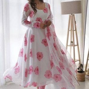 গোলাপ গ্রাউন( রেডিমেড থ্রী-পিস)