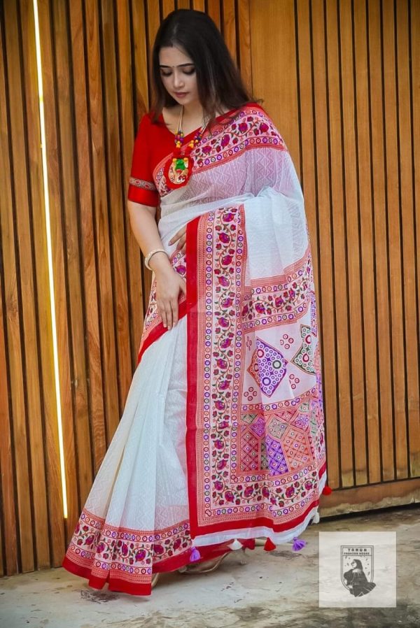 প্রিমিয়াম কোয়ালিটি হাফসিল্ক শাড়ি