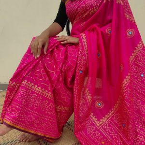ব্লক প্রিন্ট শাড়ি
