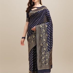 ব্লাউজ পিস সহ প্রিন্টেড সিল্ক শাড়ি