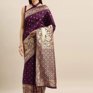 ব্লাউজ পিস সহ প্রিন্টেড সিল্ক শাড়ি