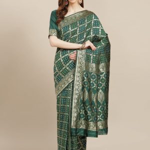 ব্লাউজ পিস সহ প্রিন্টেড সিল্ক শাড়ি