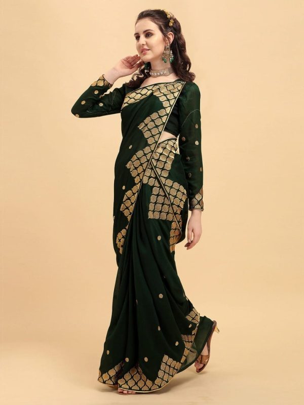 ব্লাউজ পিস সহ প্রিন্টেড সিল্ক শাড়ি