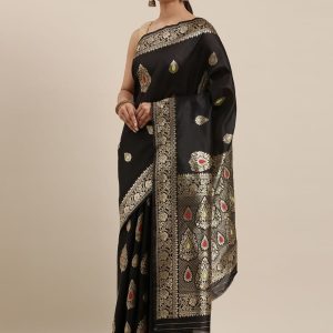ব্লাউজ পিস সহ প্রিন্টেড সিল্ক শাড়ি