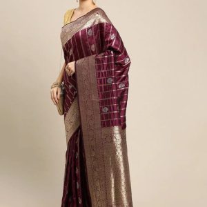 ব্লাউজ পিস সহ প্রিন্টেড সিল্ক শাড়ি