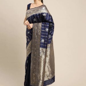 ব্লাউজ পিস সহ প্রিন্টেড সিল্ক শাড়ি